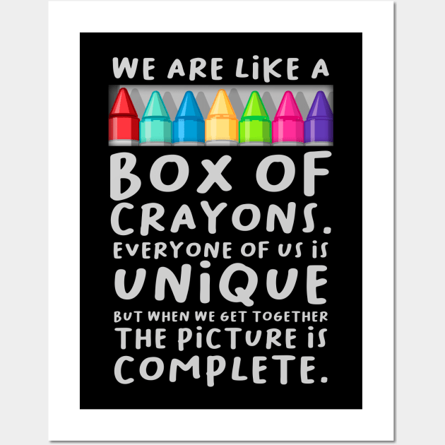 We are like a box of crayons Wall Art by Caskara